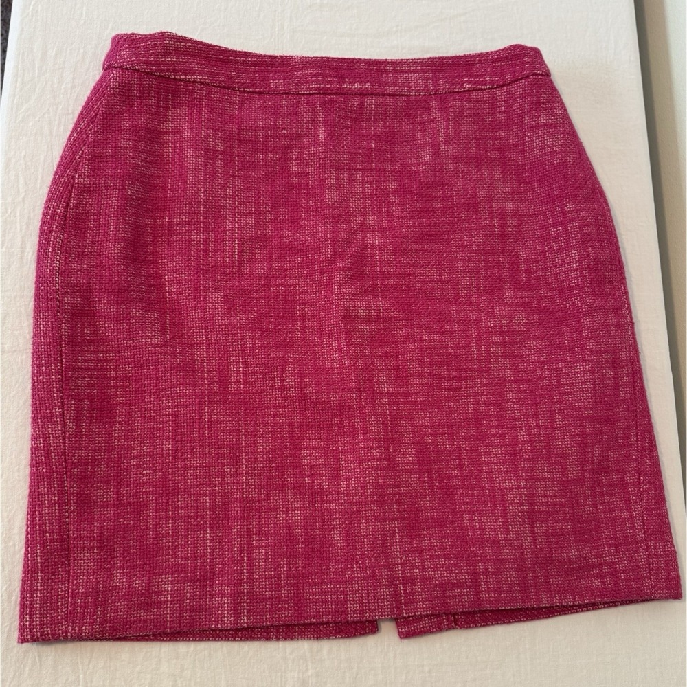 Banana Republic Womens Size 14 Skirt Pencil Pink Tweed Lined